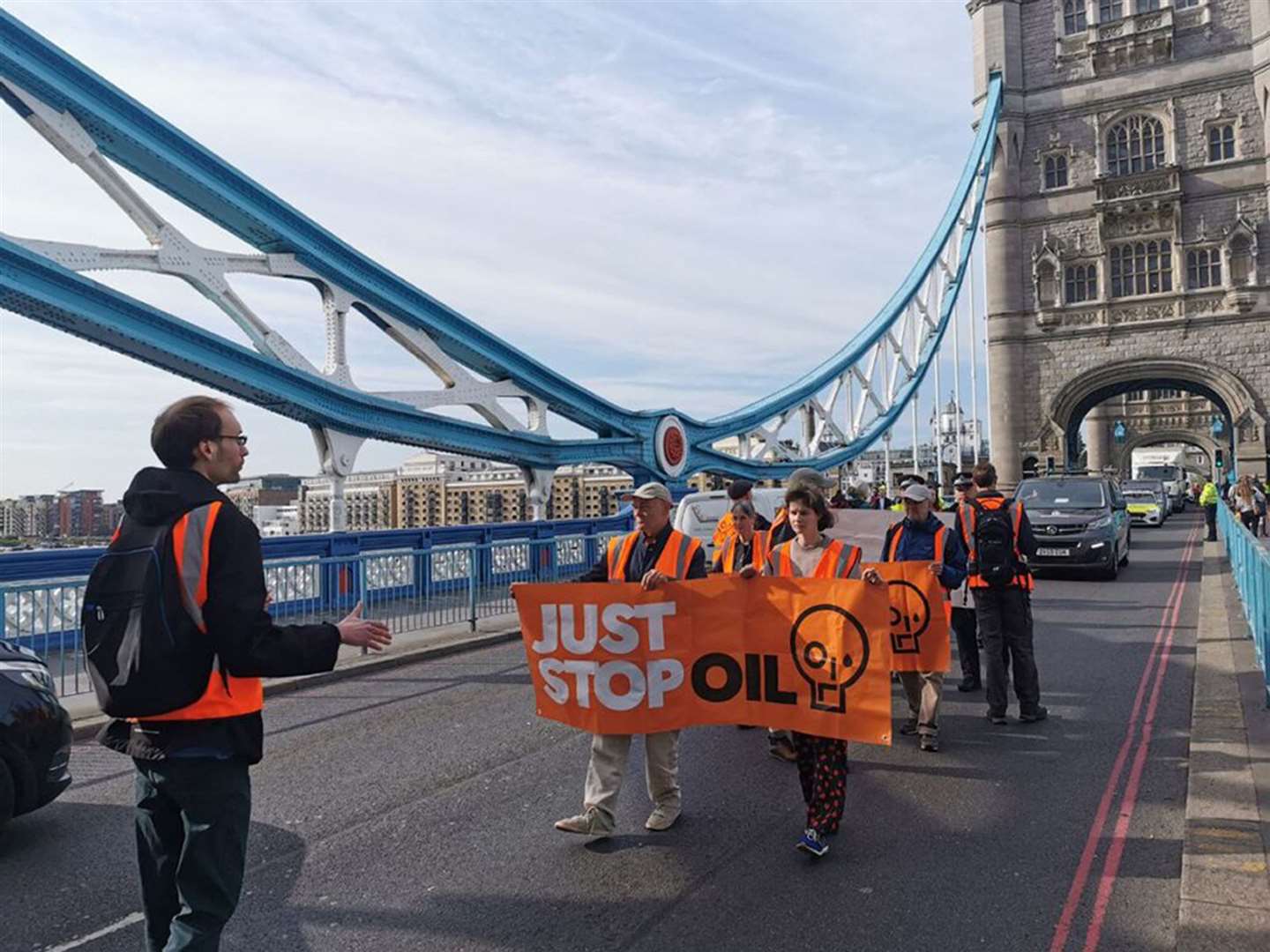 Protesters took to three bridges including Tower Bridge on Tuesday (Just Stop Oil/PA)
