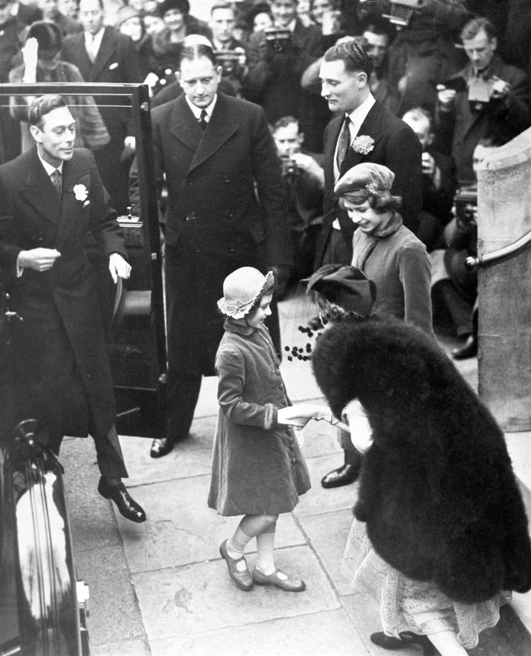 Princess Elizabeth (far right) in 1939 – the year of her first publicised meeting with Philip (PA)