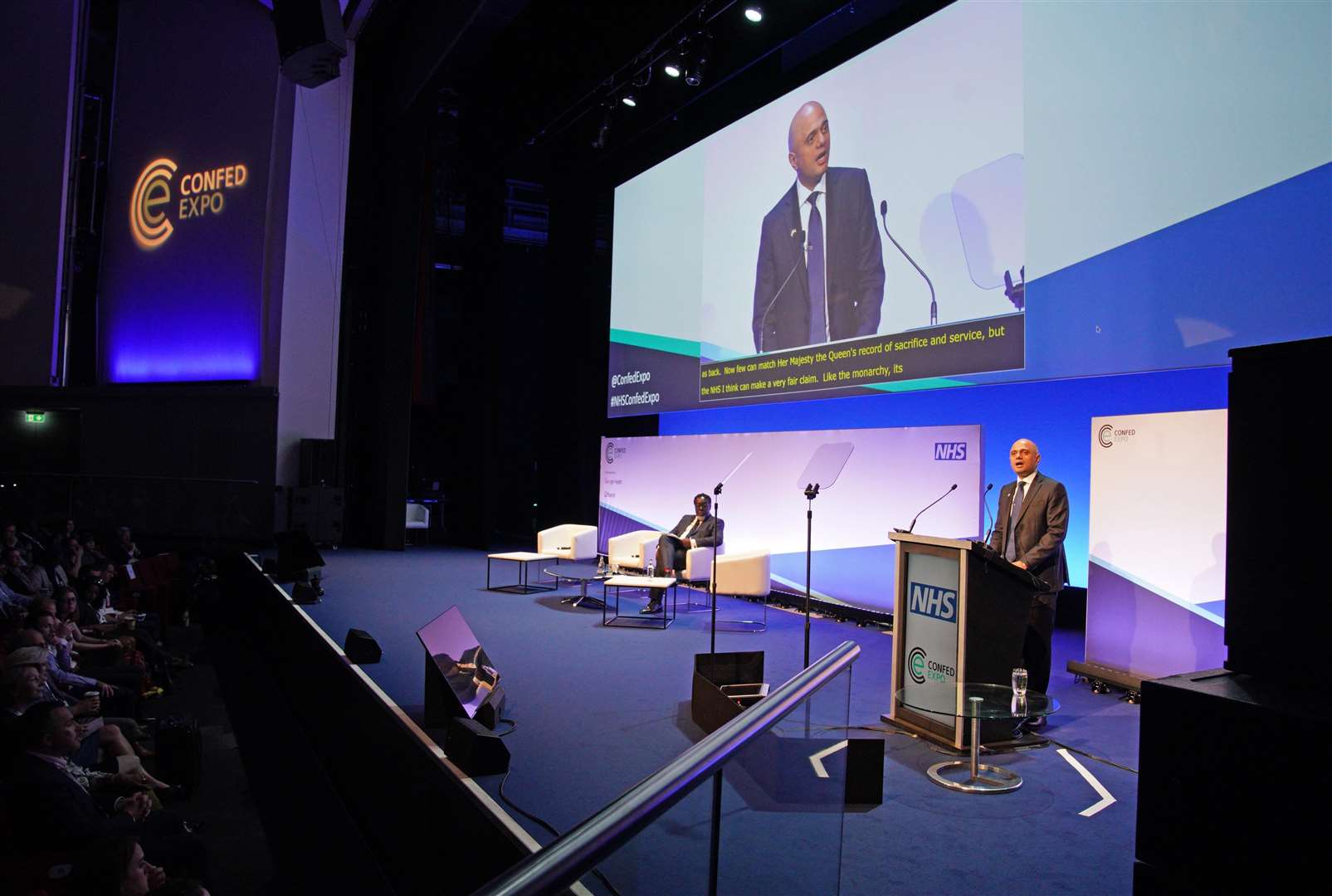 Health Secretary Sajid Javid speaking during the NHS ConfedExpo at the ACC Liverpool (Peter Byrne/PA)