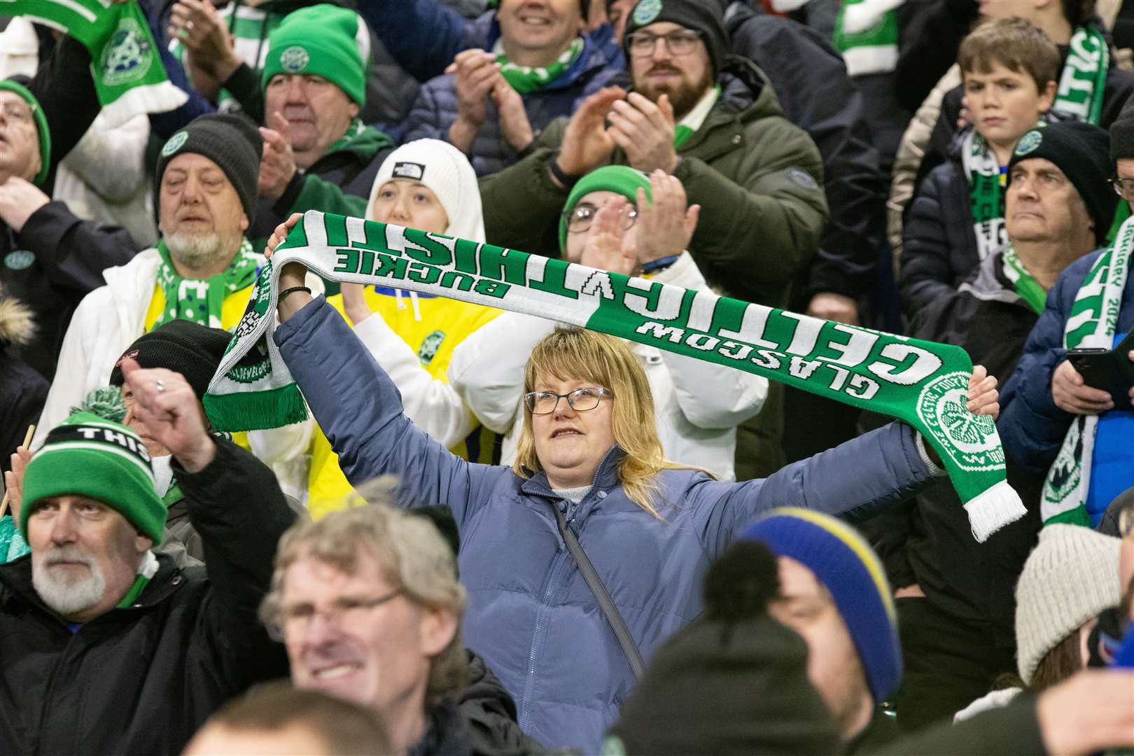 Buckie Thistle fans grabbed the chance to get scarves to remember the occasion. Picture: Beth Taylor