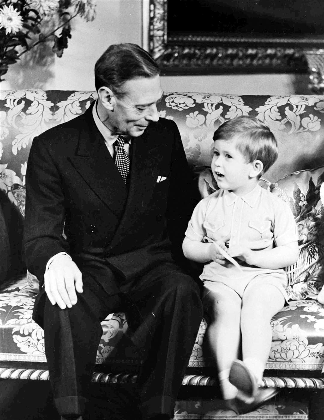 King George VI – the last king to prorogue parliament – with his grandson Prince Charles, now King Charles III (PA)