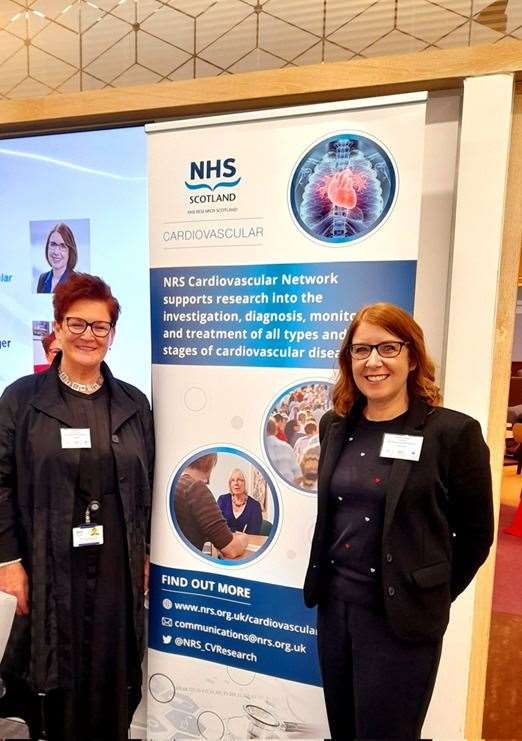 National Research Scotland Cardiovascular Champion support manager Mary McAuley (left) and Professor Lis Neubeck.
