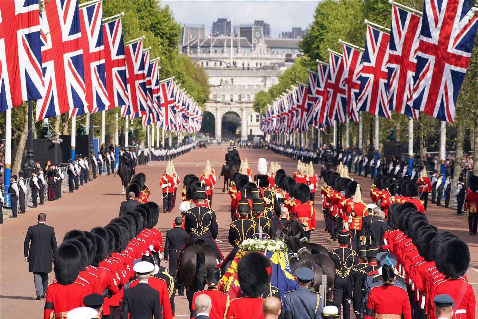 The ceremonial procession from Buckingham Palace (Dominic Lipinski/PA)