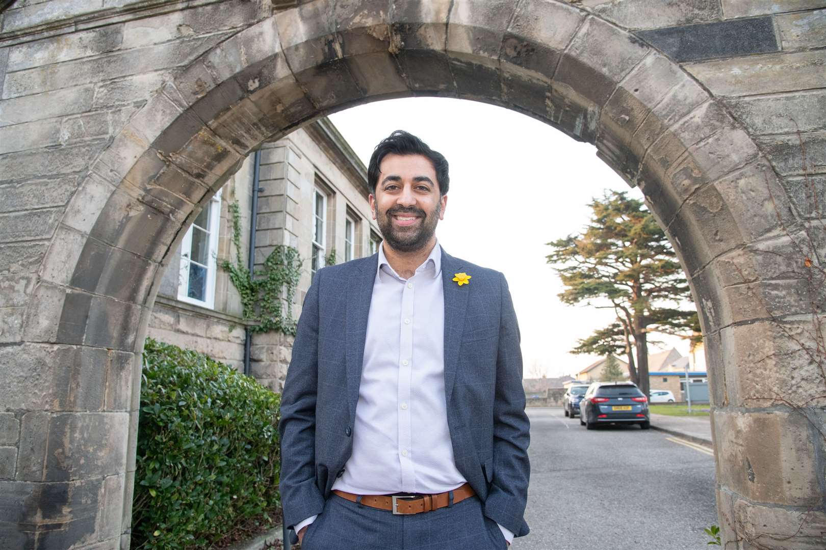 Humza Yousaf during a visit to the Alexander Graham Bell Centre at Moray College UHI last year. Picture: Daniel Forsyth