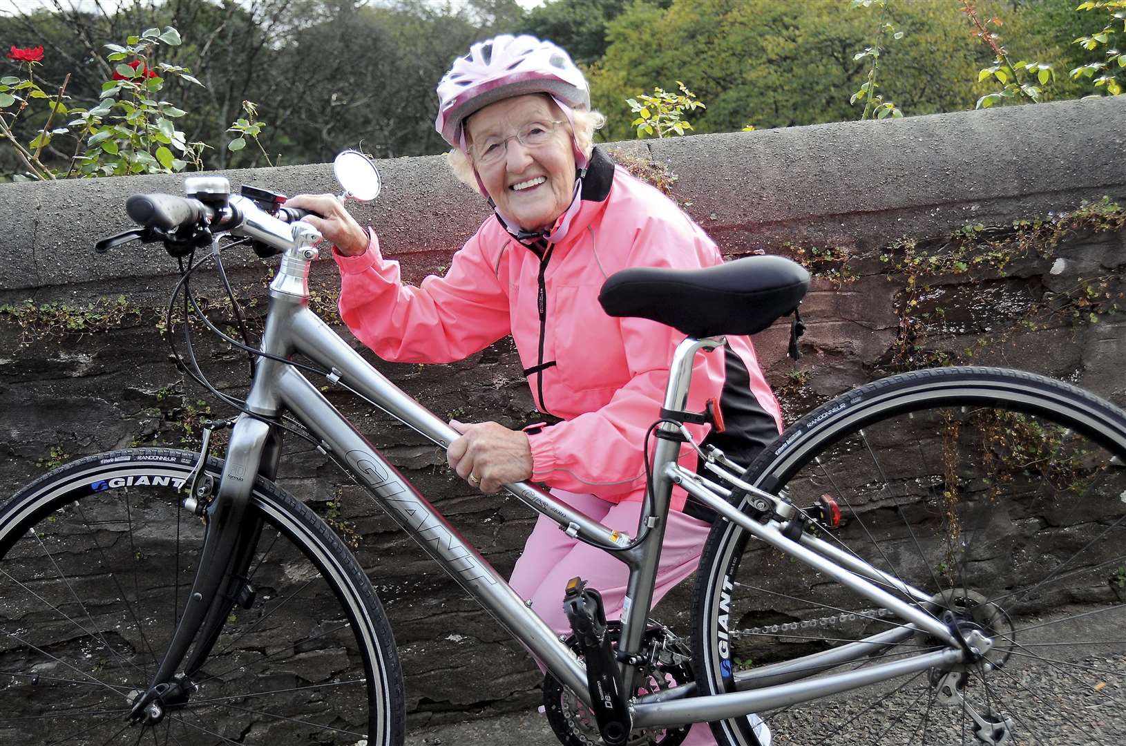 Getting on her bike once again is Nancy Jamieson who will be aiming to cycle 100 miles by the end of this month Picture: Becky Saunderson. Image No.035293.