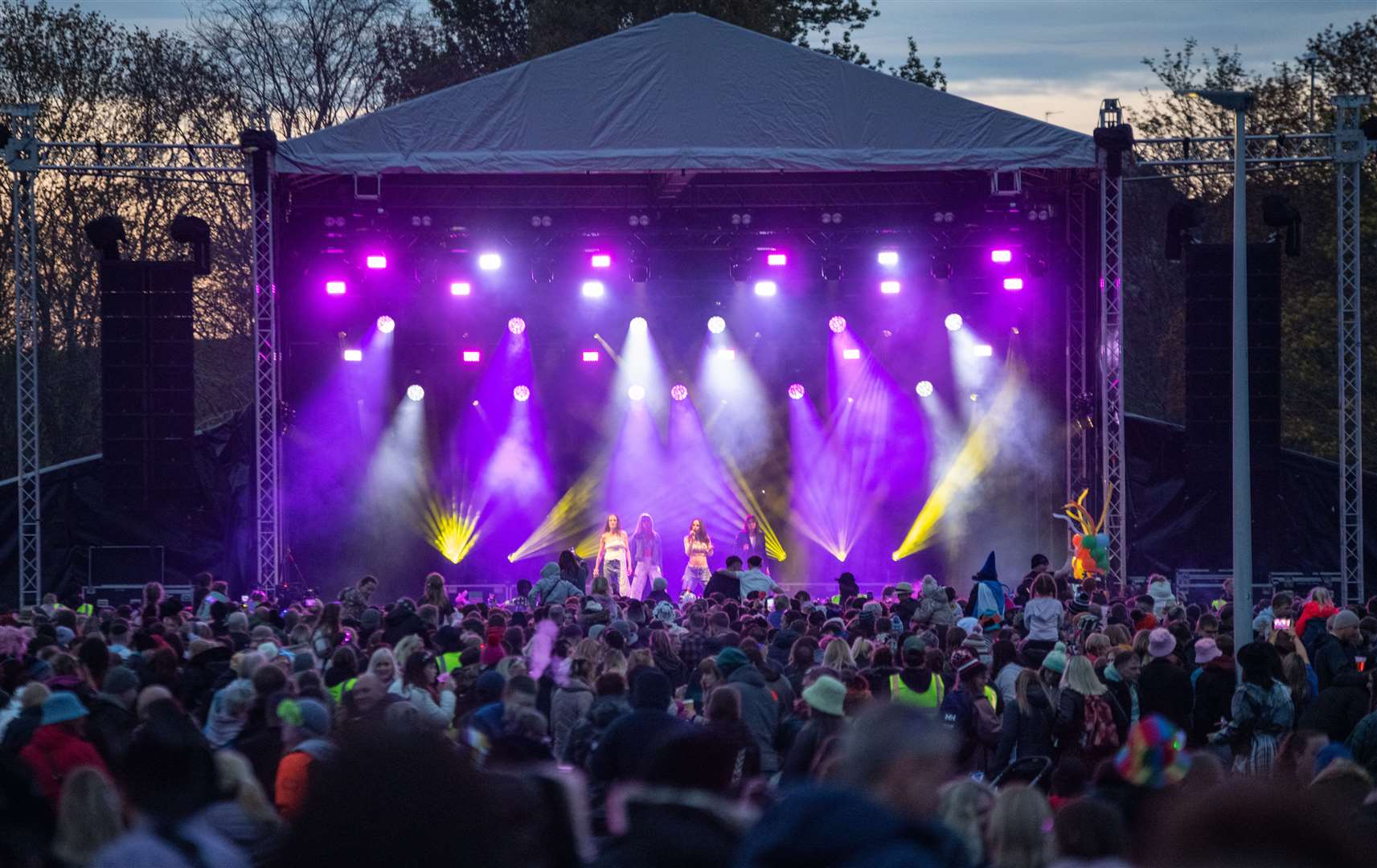 Crowds gather to watch B*Witched, who were last on stage on Saturday at Cooper Park. Picture: Daniel Forsyth