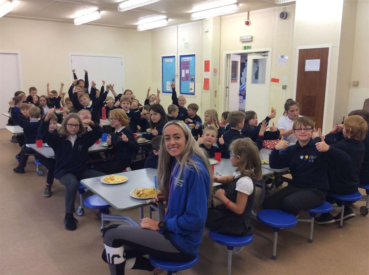 Olympian Eilish McColgan met pupils at the Garioch school.