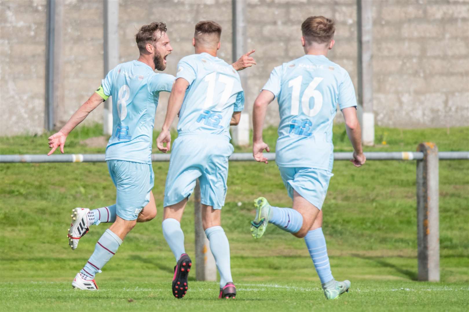 Keith captain James Brownie (left) scored in the League Cup semi defeat at Brora. Picture: Daniel Forsyth