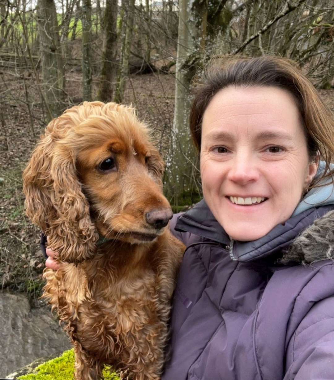 Catriona Gray (and Arlo) who walks down The Kiltwalk to raise money for Quarriers Young Carers Support Service in Aberdeenshire, which has helped her daughter in her caring role for her younger brother