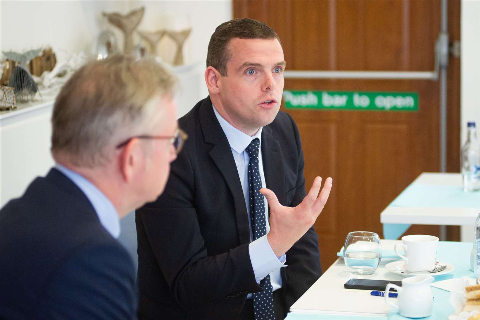 Douglas Ross pictured last week during Michael Gove's visit to Buckie Picture: Daniel Forsyth..