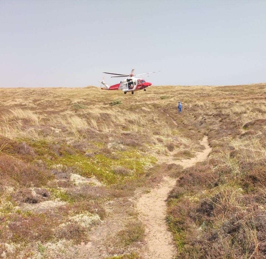 Coastguard attended to an injured person at Forvie on Friday.