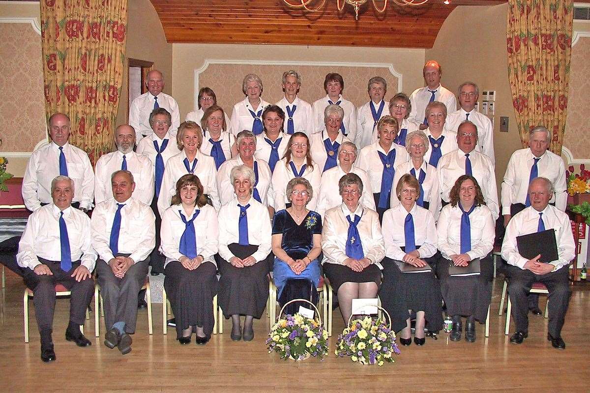 Bill, front row on the right, with the Deveron Singers. Picture: Andrew Taylor