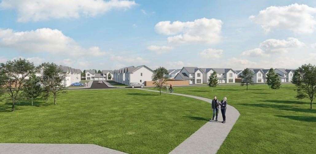 A concept image showing the view of the Southern Park project and surrounding homes in South Ugie, Peterhead