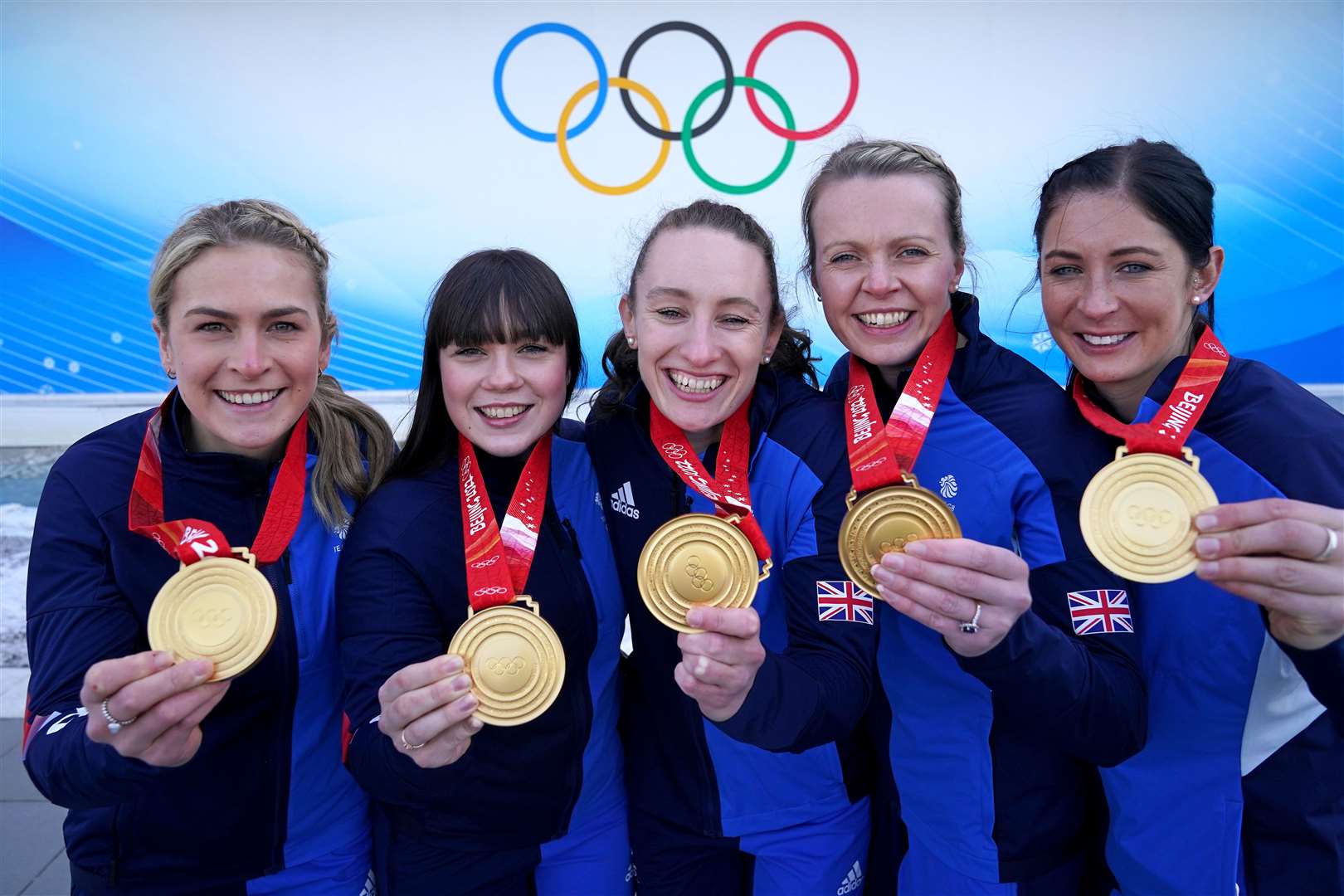 The members of the British Olympic Curling team have all been honoured after winning gold in Beijing (Andrew Milligan/PA)
