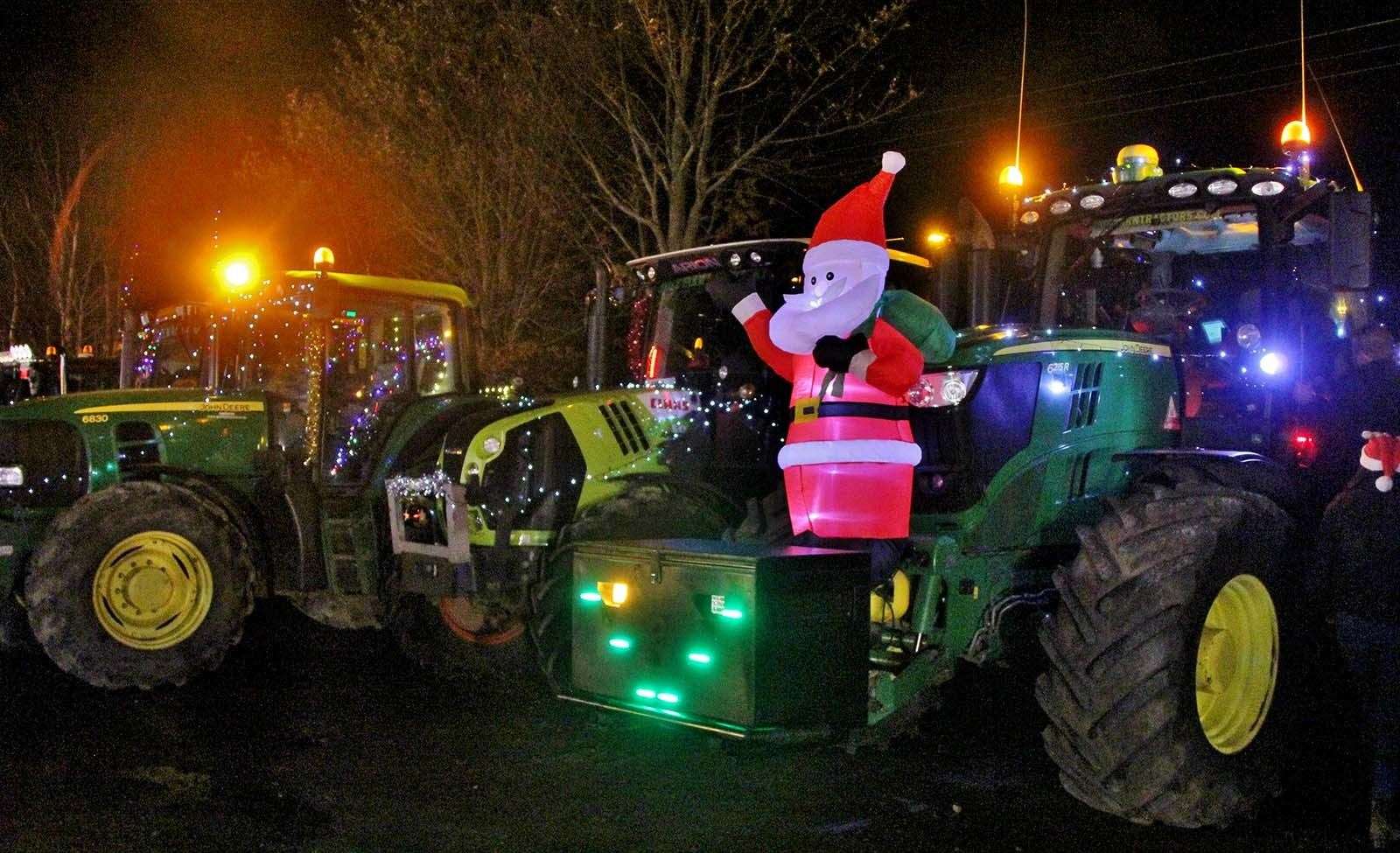 A cheery Santa on this tractor. Picture: Ian Rennie.