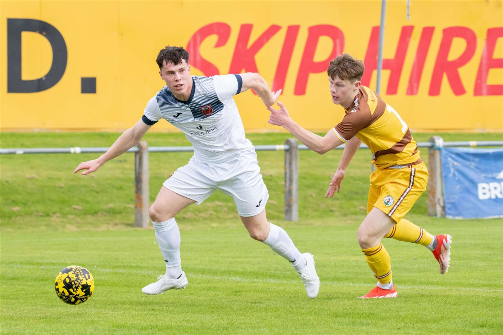 Matty Jamieson (right) scored Forres’ winner against Lossie. Picture: Daniel Forsyth.