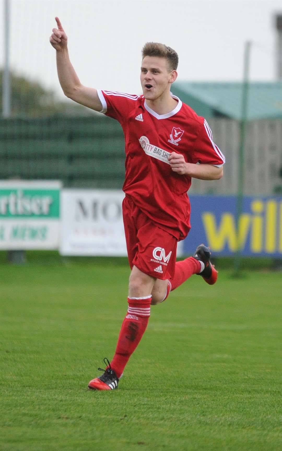 Grant Noble was Vale's sole attacker against Strathspey and came up with a goal.