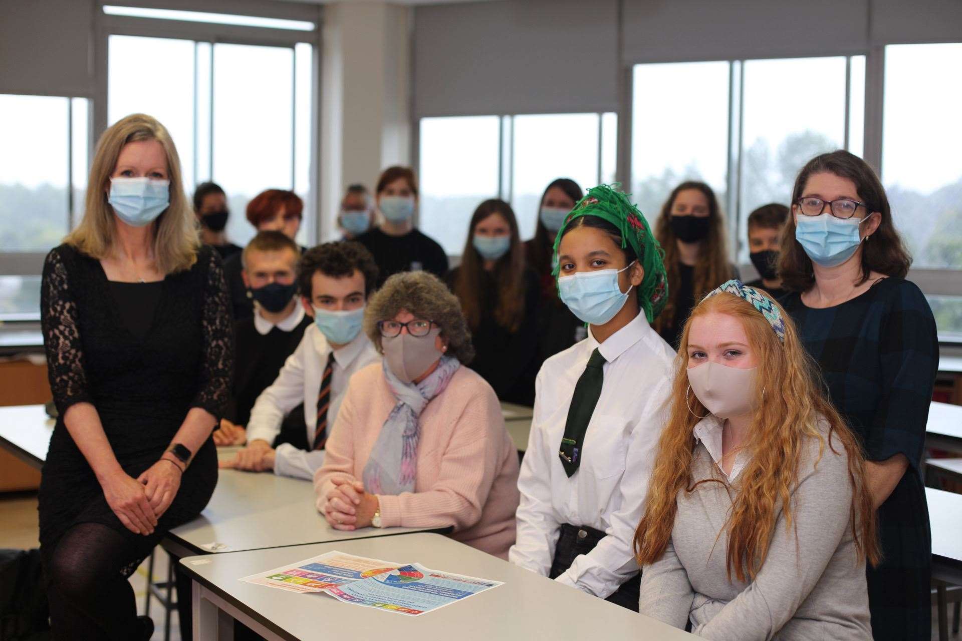 Carbon cutting at Kemnay saw head teacher Lizbeth Paul (left) and pupils welcome councillors Gillian Owen and Rosemary Bruce to the school.