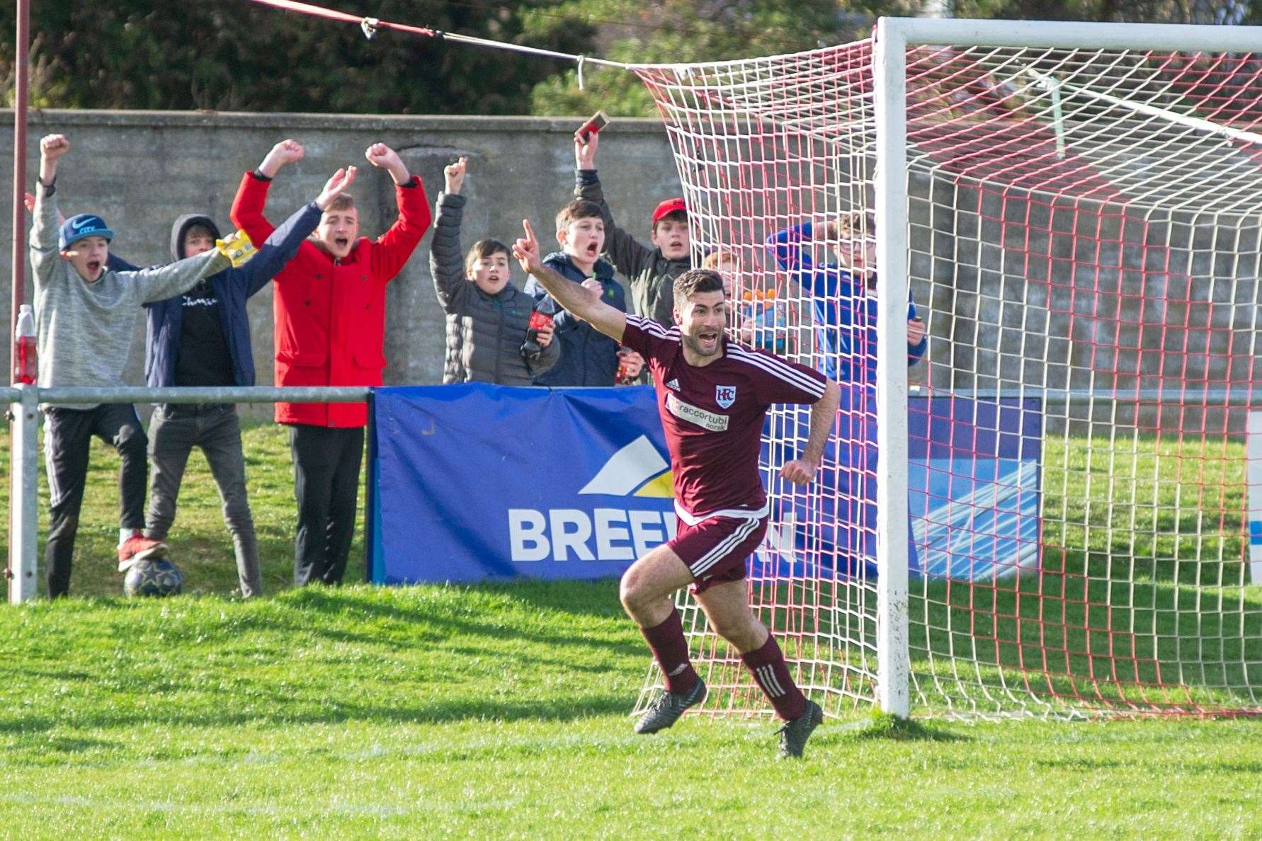 The familiar sight of Cammy Keith celebrating a Maroons goal.