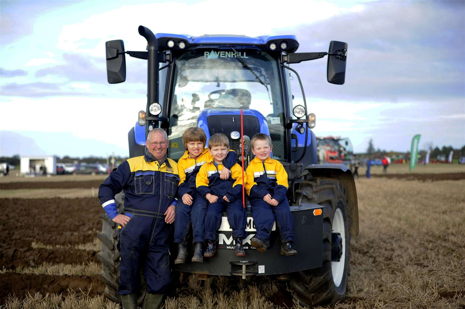 From left Raymond Middleton from Elgin with Innes Quilter, Euan Quilter, and Joe Middleton...Ploughing match at Byres Farm, Bogmoor...Picture: Becky Saunderson..