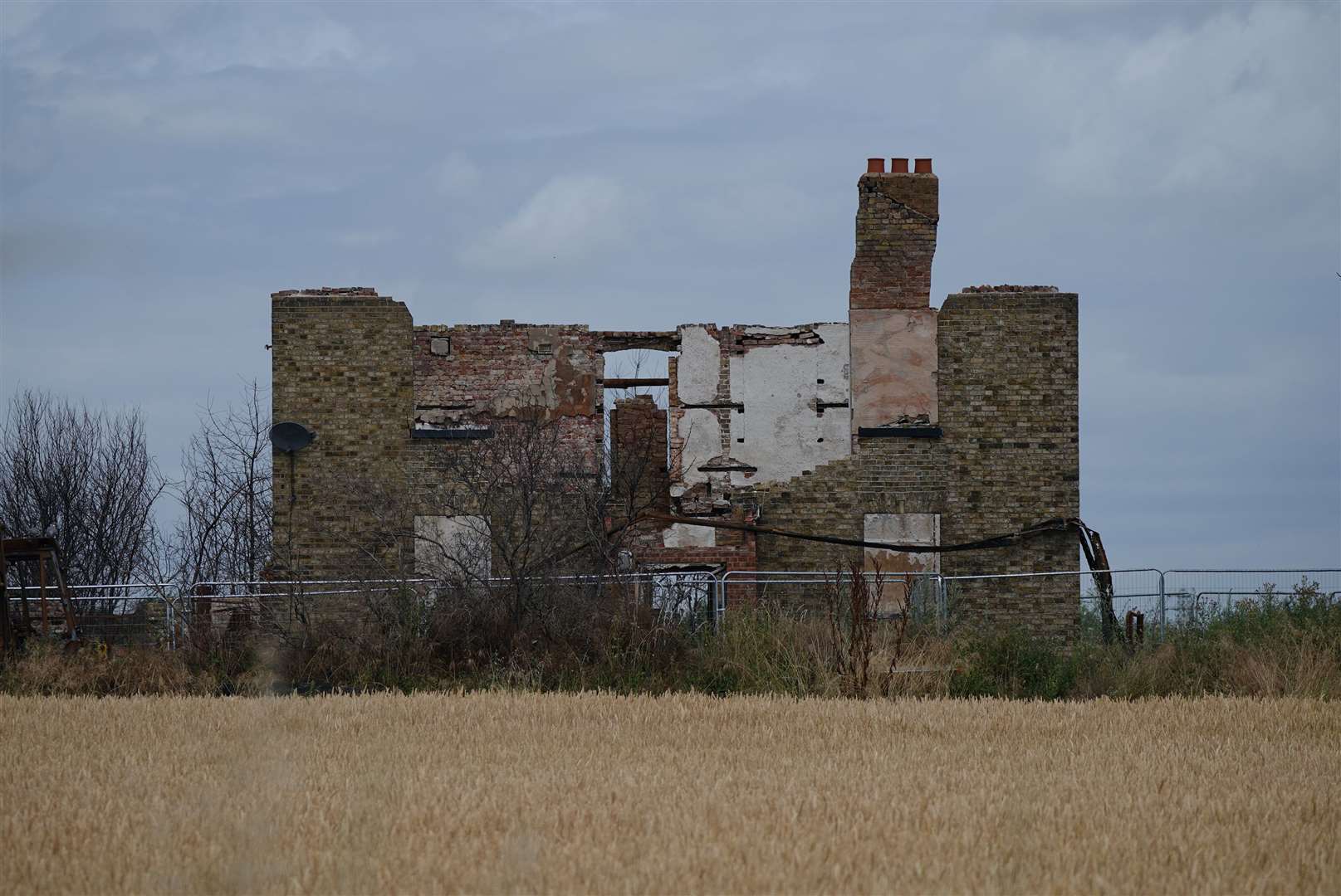 Havering Borough Council are yet to demolish this hollowed property (Yui Mok/PA)