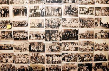 A sea of faces in our memory wall pictures.