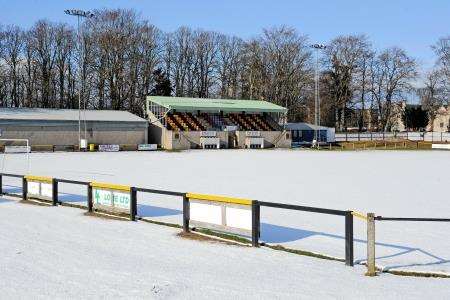 Christie Park has a light covering of snow which is protecting the grass from any frost.