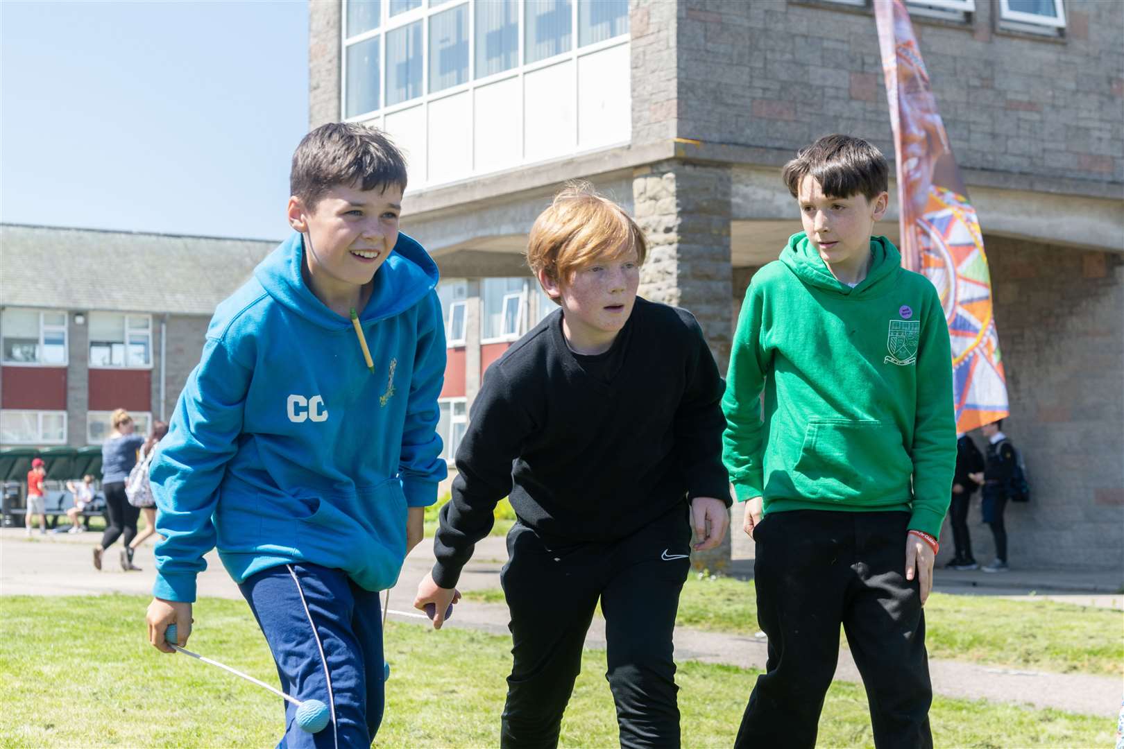 Pupils enjoying the games that Mission Aviation Fellowship had at Keith Grammar School...Picture: Beth Taylor.