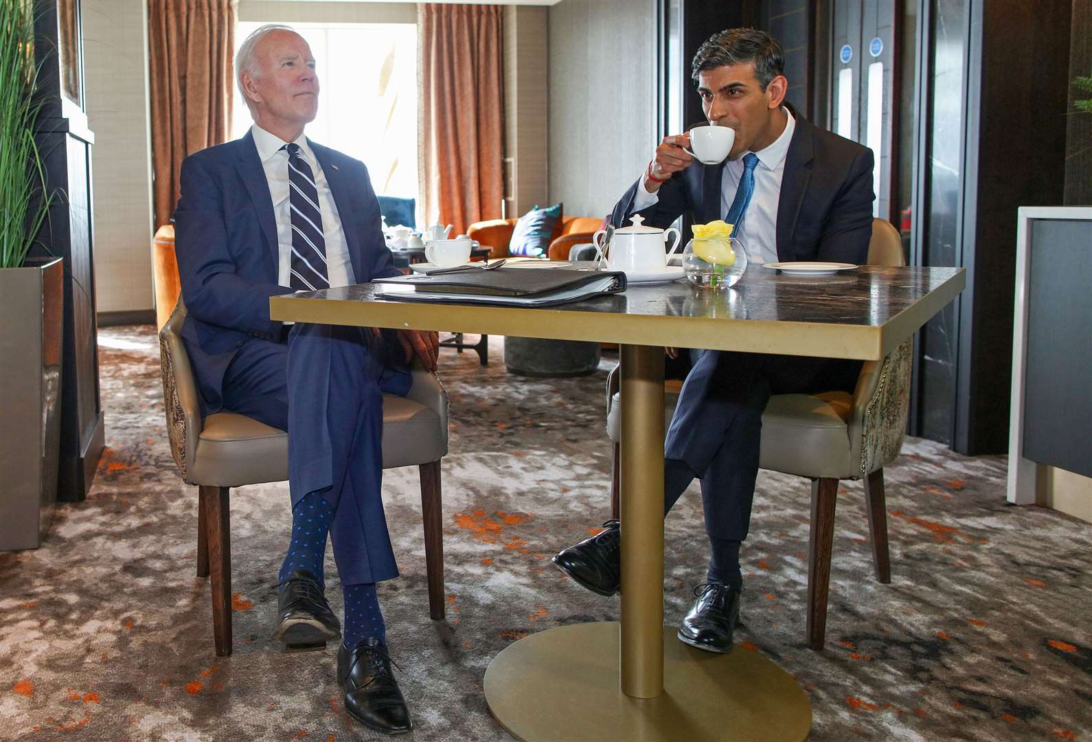 The US leader and Rishi Sunak held talks earlier on Wednesday (Paul Faith/PA)