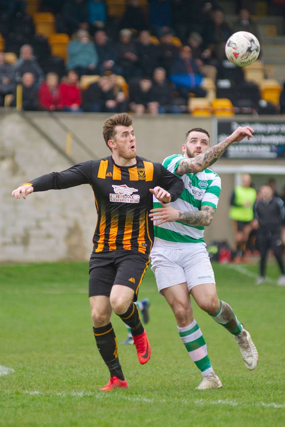 Nick Gray (left) in action in his last Highland League spell at Huntly.