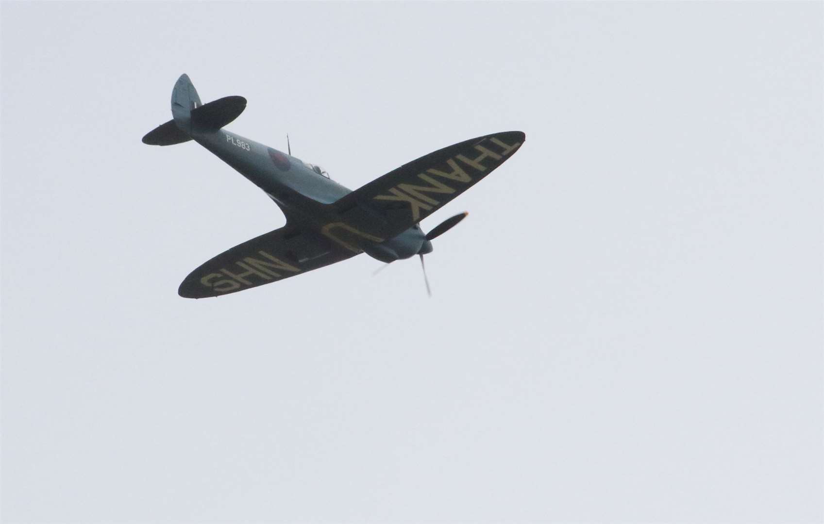 The Spitfire in mid-flight as it headed towards Elgin. Picture: David Porter
