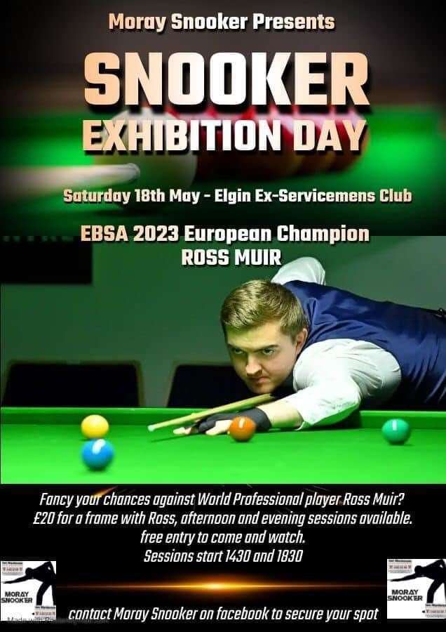 Top class snooker is coming to Moray.