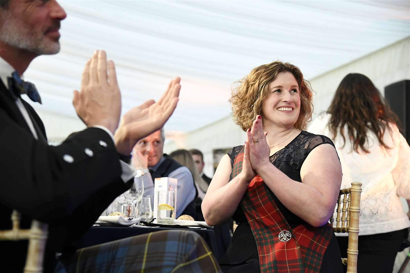 Kirsty Dagnan from Glenfiddich Distillery gets in the party mood.Picture: Becky Saunderson