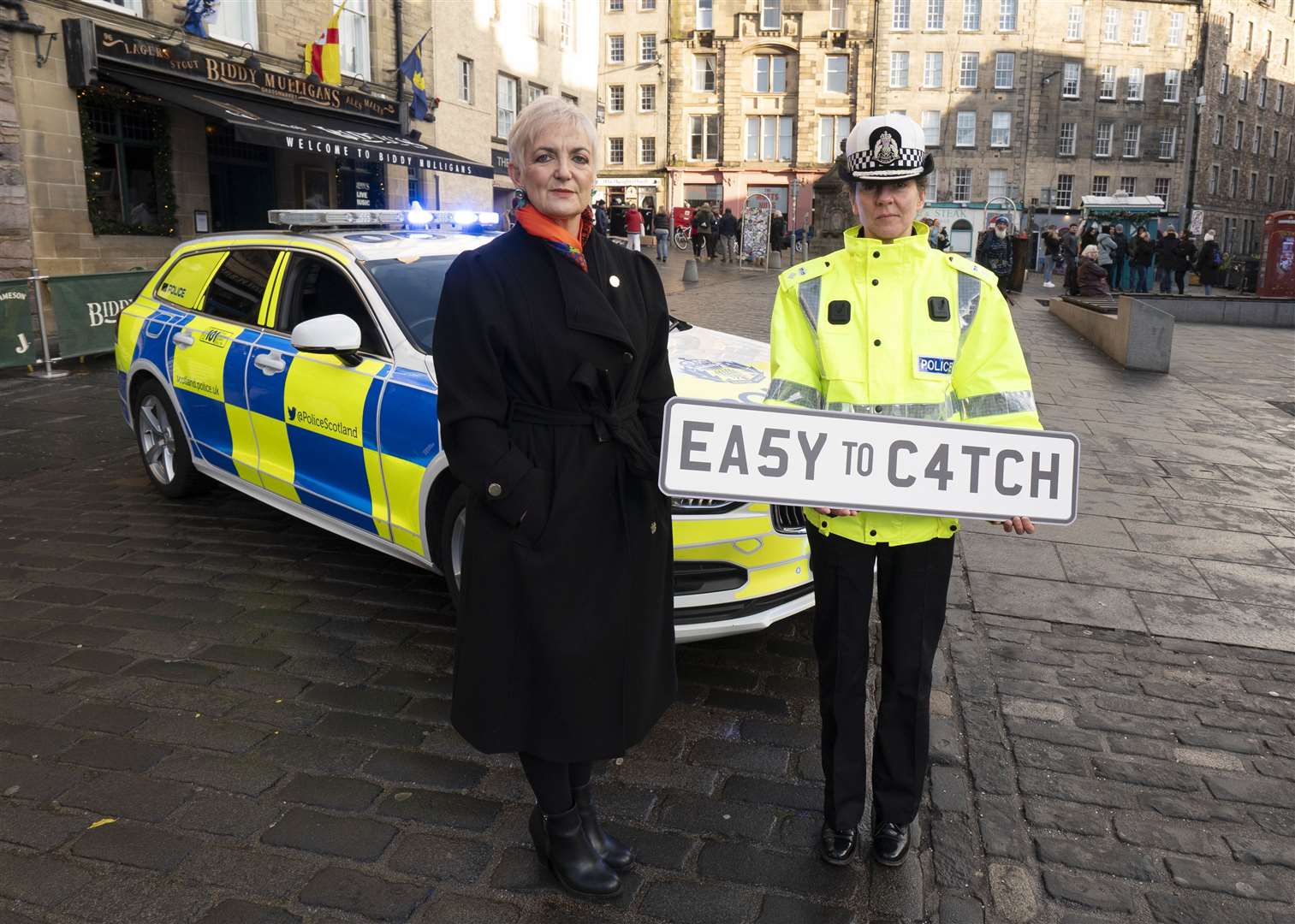 Justice Secretary Angela Constance and Head of Roads Policing Chief Superintendent Hillary Sloan.