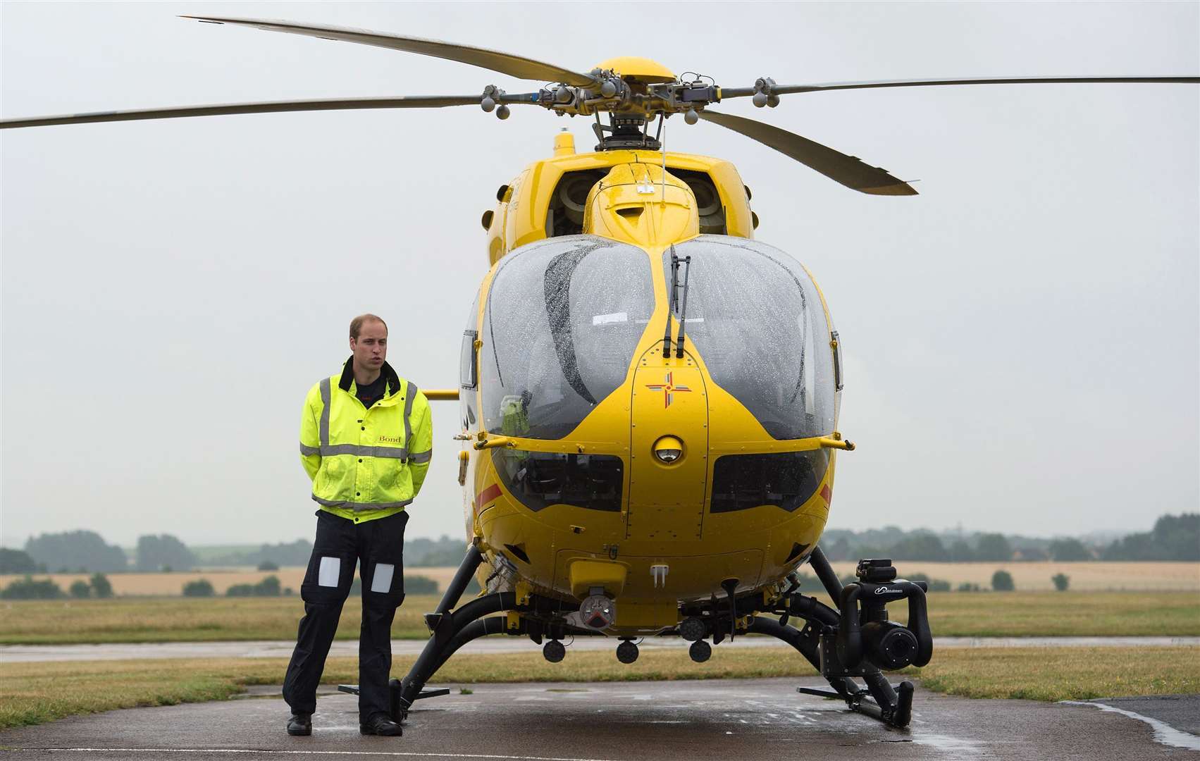 William in 2015 starting his job with the East Anglian Air Ambulance (Stefan Rousseau/PA)