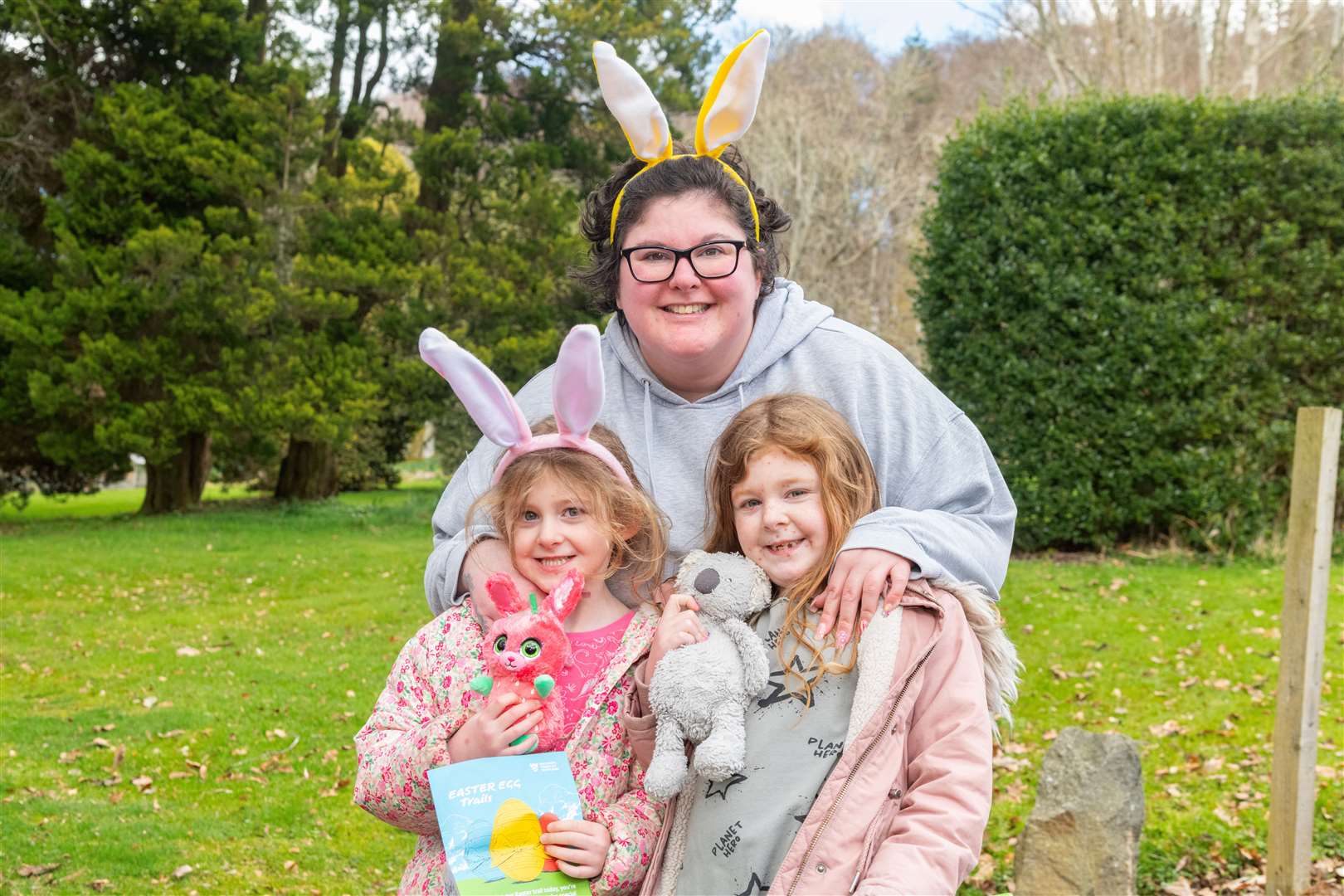 The Robinson Family take part in the Easter egg trail at Leith Hall, Kennethmont…Picture: Beth Taylor
