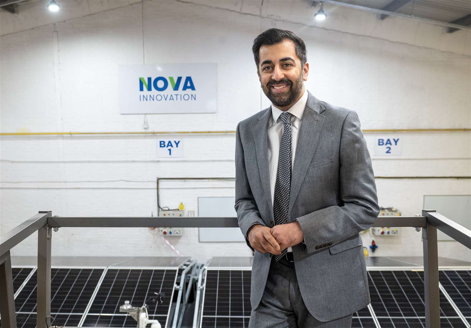 First Minister Humza Yousaf during a visit to tidal energy company Nova Innovation in Edinburgh (Lesley Martin/PA)