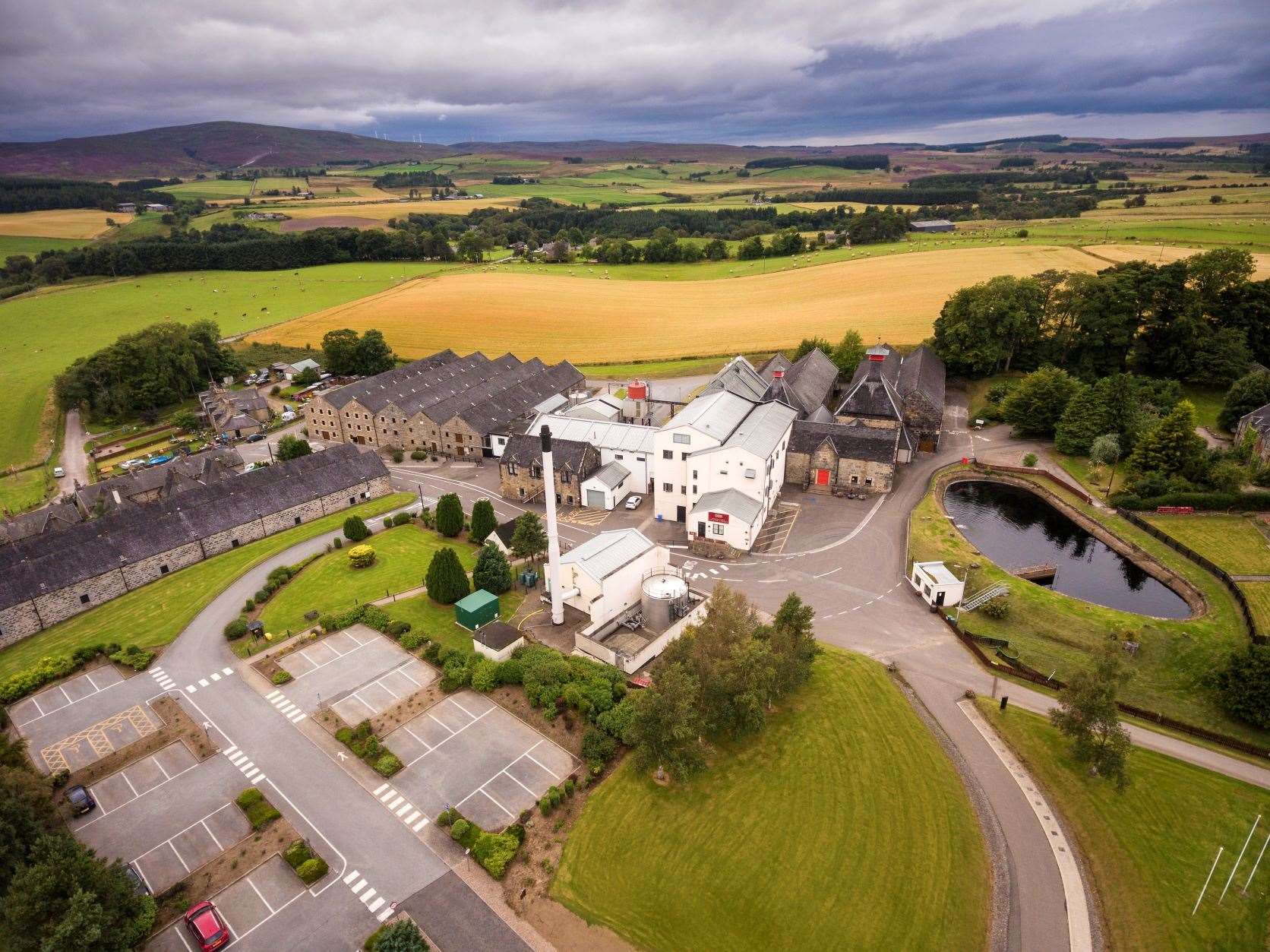 Cardhu Distillery at Knockando, one of 11 Diageo-owned distilleries awarded International Water Stewardship Standard certification as part of the Diageo Spey Catchment Group.