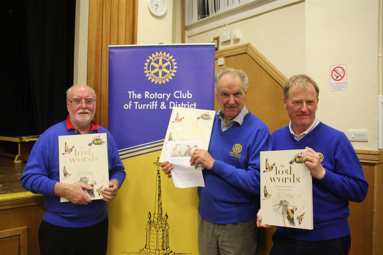 Turriff Rotarians have been handing out copies of The Lost Words to every school in their area. Picture: Kirsty Brown