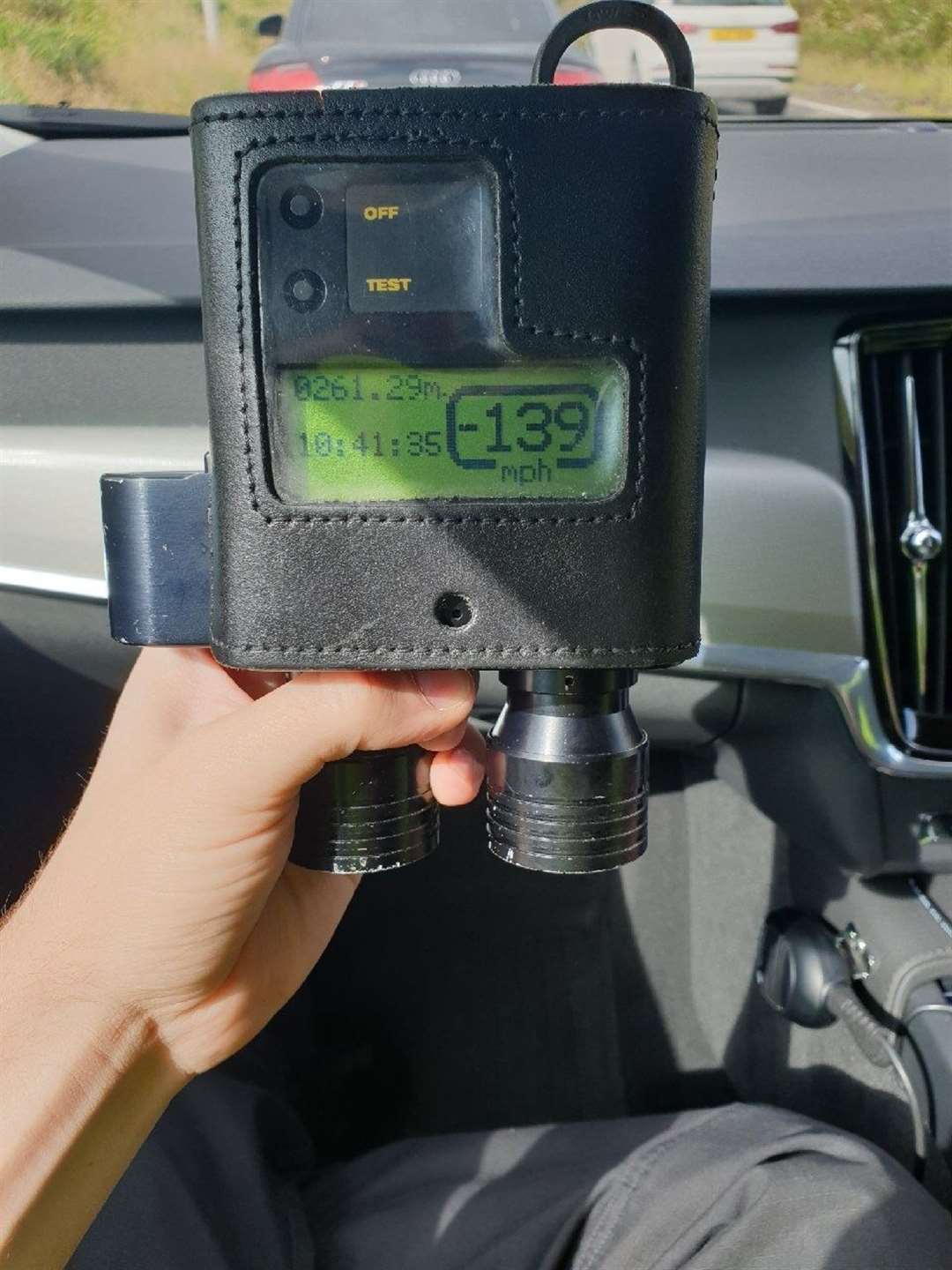 The driver was caught doing over 130mph