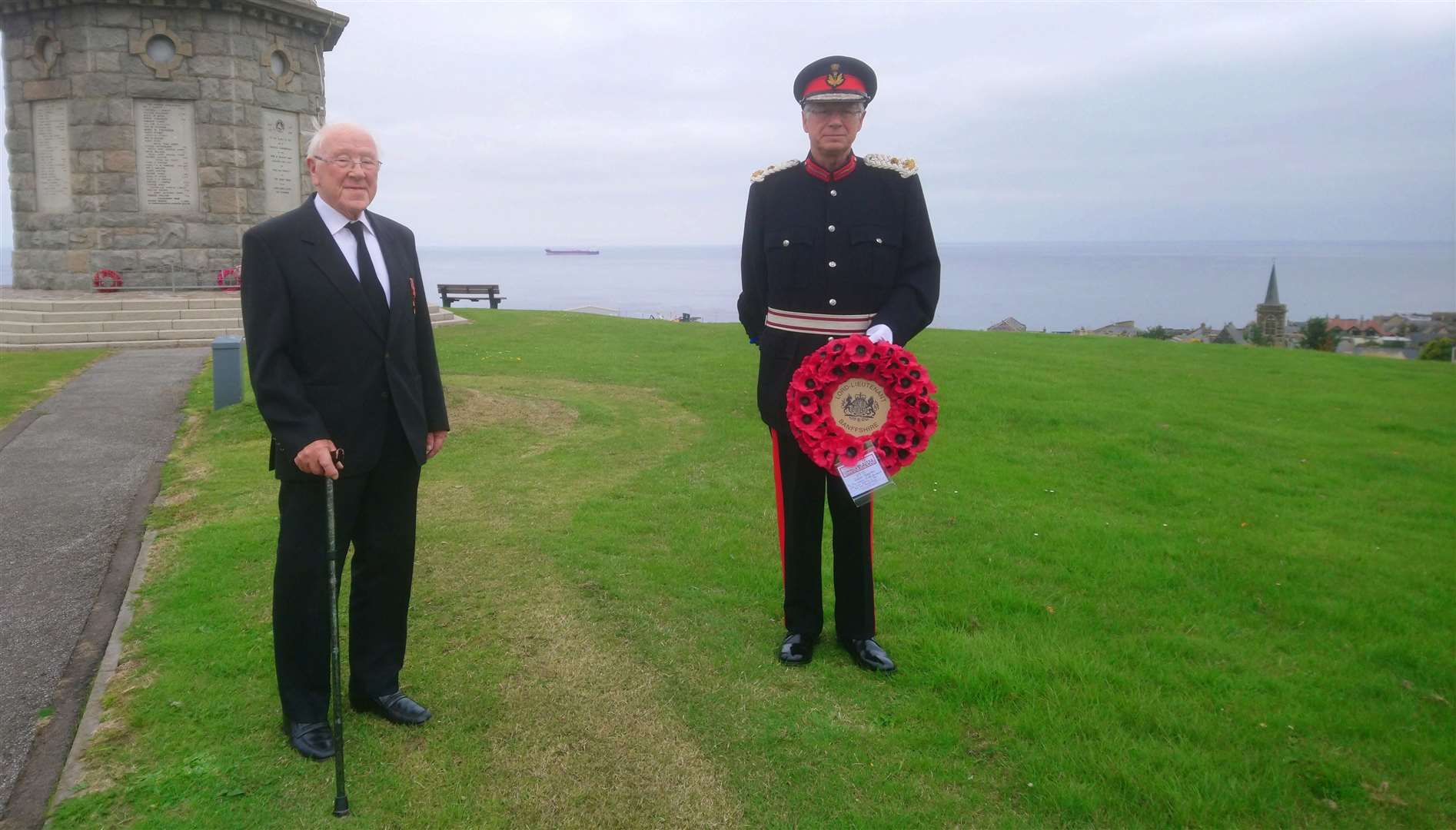 Lord Lieutnenat of Banffshire Andrew Simpson with World War II veteran Alastair Paterson.