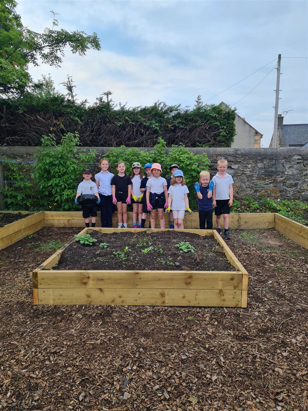 Children at Keith Primary School are pleased with their new garden space.