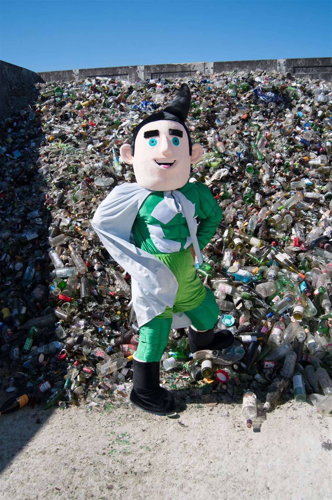 Recycling mascot Enviroman is encouraging the people of Moray to keep up their recycling efforts.