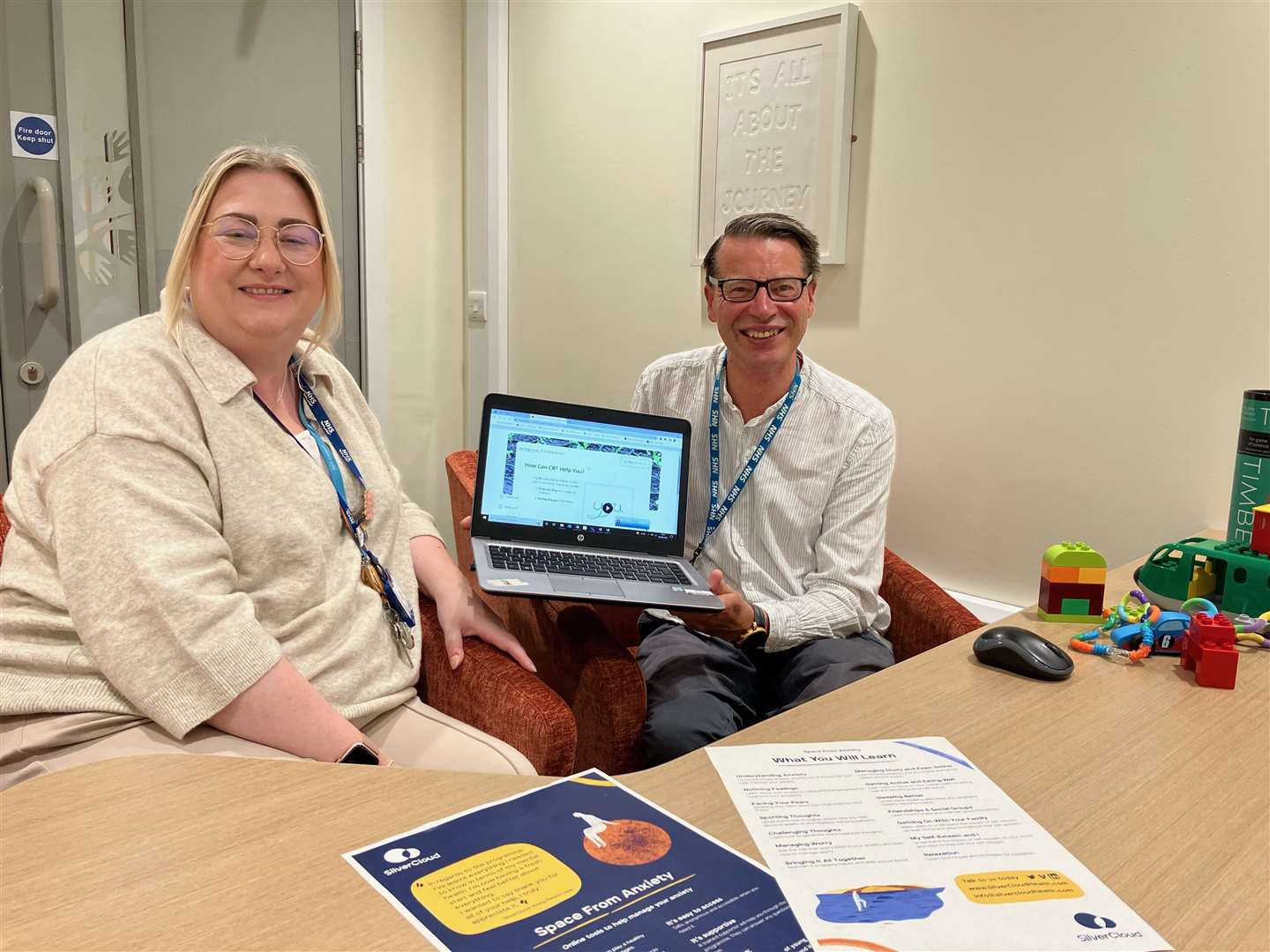 CAMHS service manager in Grampian Amanda Farquharson and Paul Toseland, cCBT Lead for NHS Grampian.