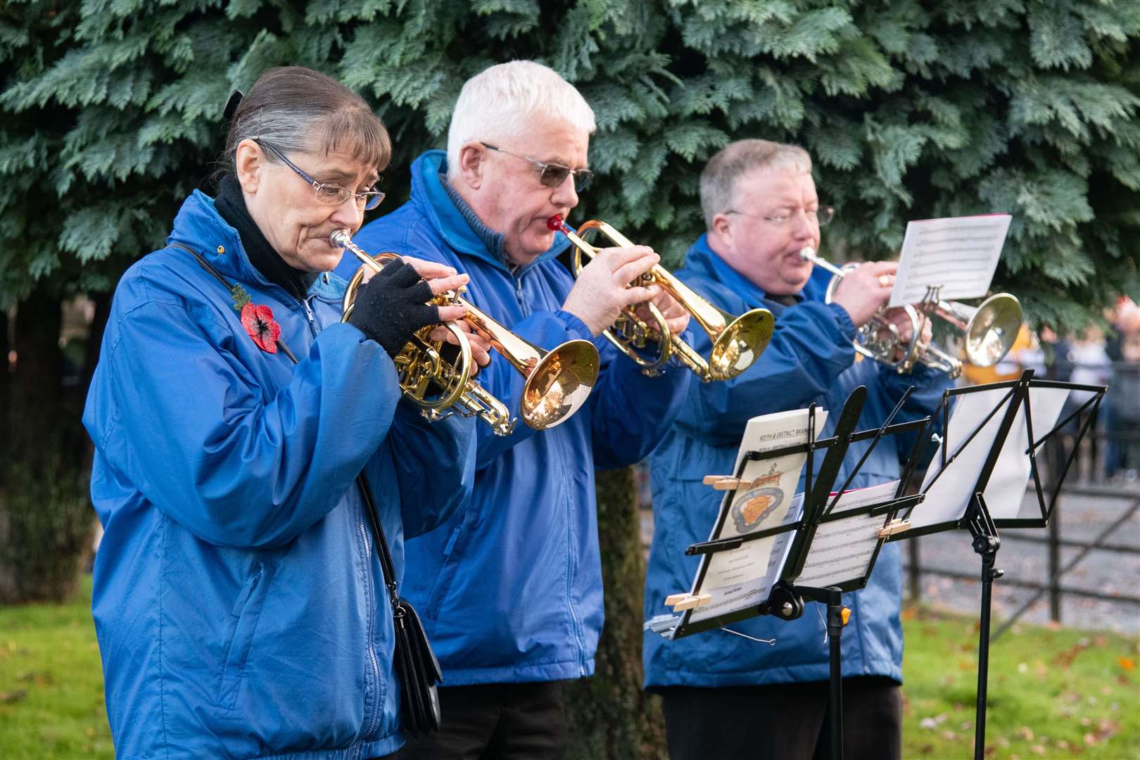 Some of the Keith and District Silver Band...Keith Remembrance Sunday service and parade 2023. ..Picture: Daniel Forsyth..