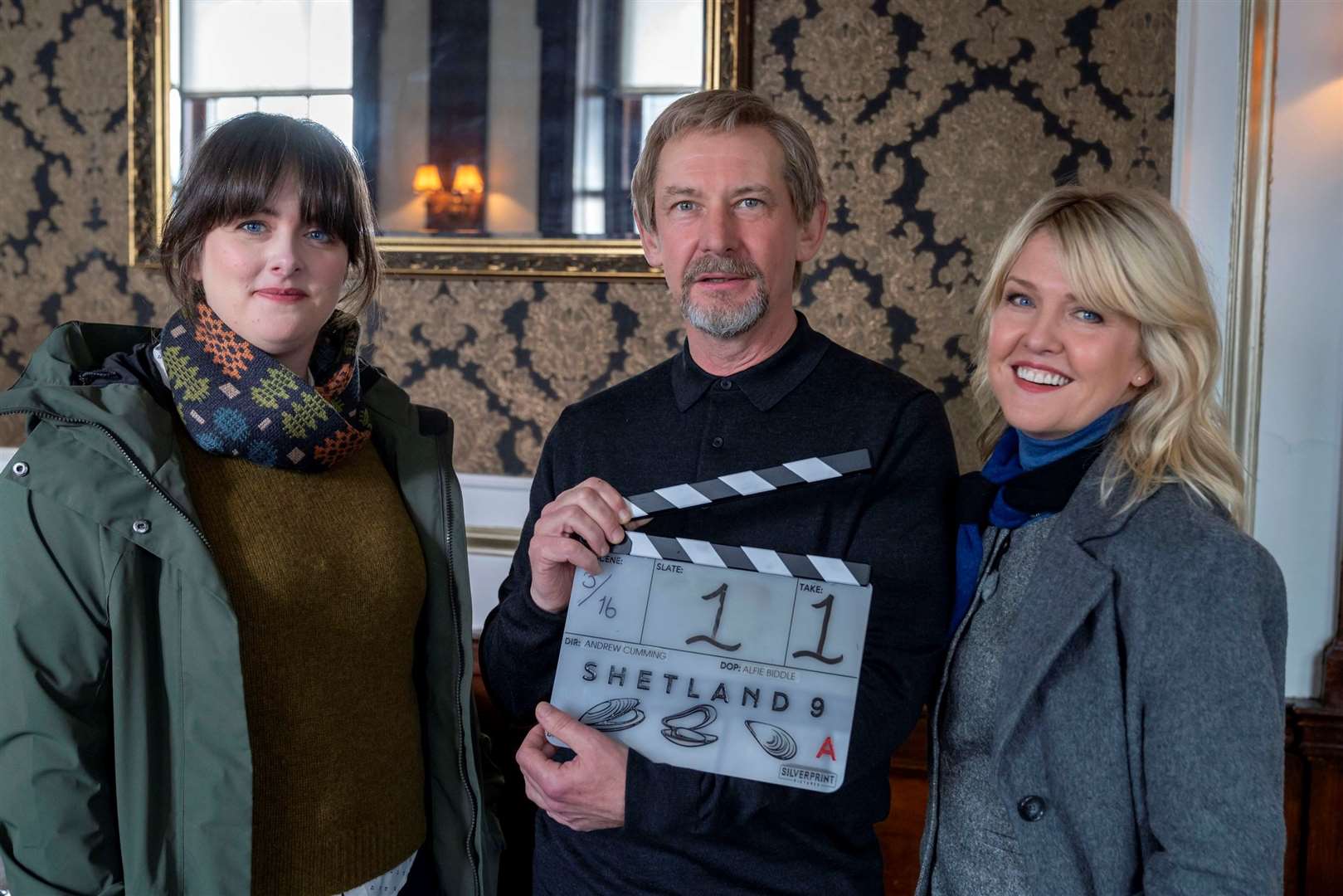 Shetland Series 9 features,DI ‘Tosh’ McIntosh (Alison O’Donnell), Euan Rossi (Ian Hart) and DI Ruth Calder (Ashley Jensen). Picture: ITV Studios,Jamie Simpson.