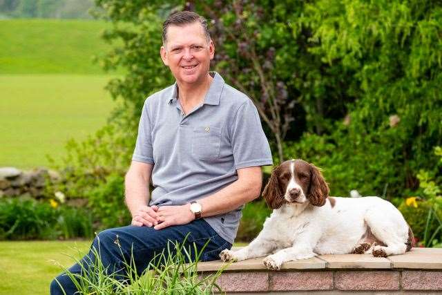 Stanley Morrice with beloved pooch Peebles...Picture: Stuart Nicol...