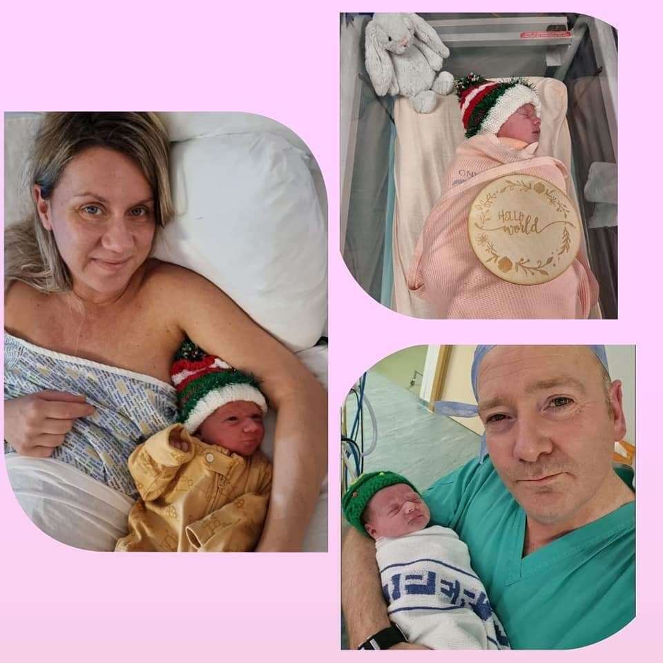 Sophia Helena Coull with parents Lenka and Russell. Image courtesy of NHS Grampian