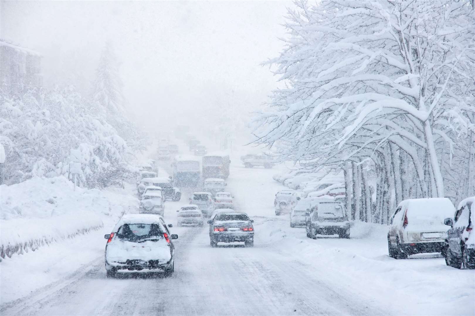 Drivers have been urged to give themselves extra time during bad weather (GEM Motoring Assist/AP)