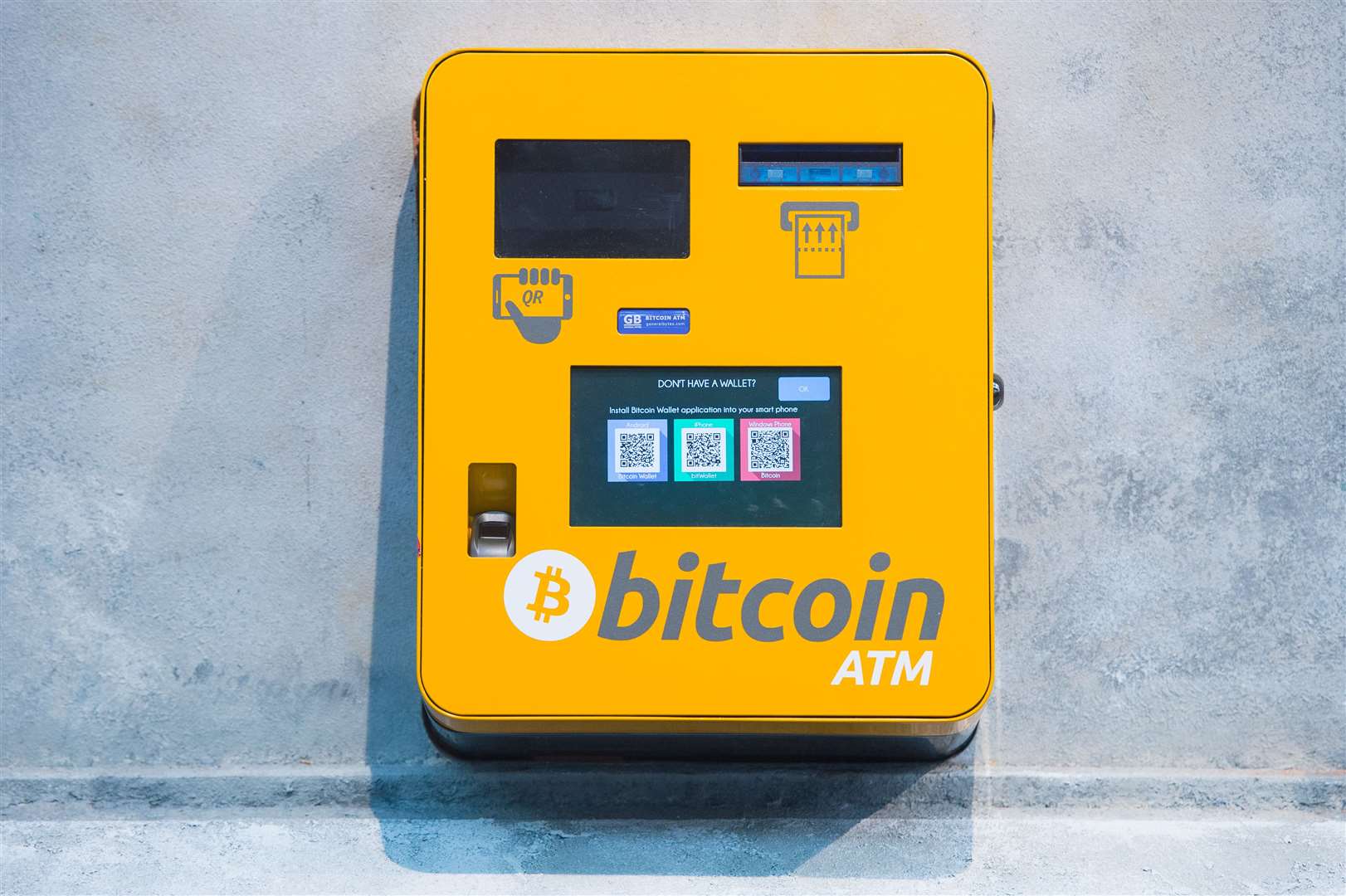 General view of a Bitcoin ATM (Dominic Lipinskl/PA)